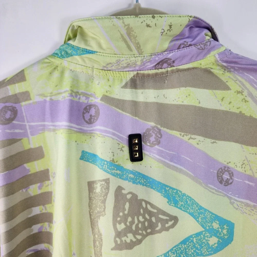 Jamie Sadock Golf Polo Top Women's S Abstract Pickleball Tennis Pastel